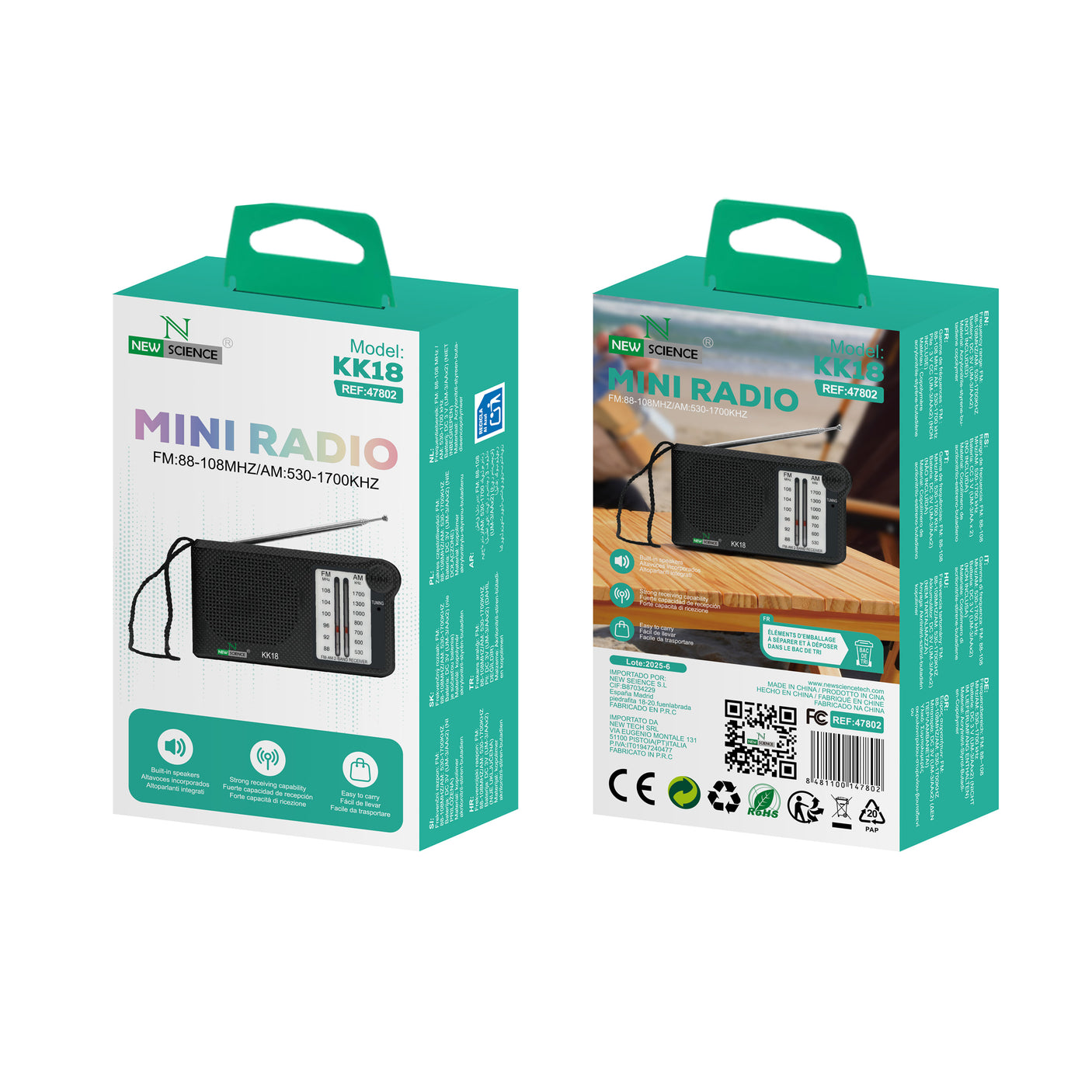 Mini Radio AM/FM Portátil KK18
