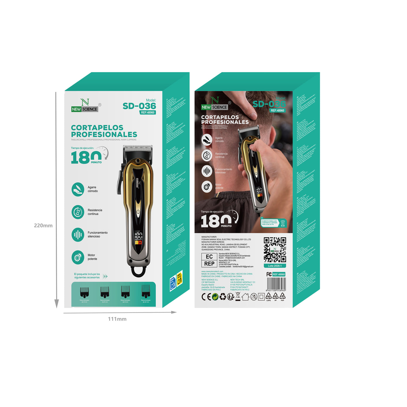 Professional Rechargeable Hair Clipper SD-036
