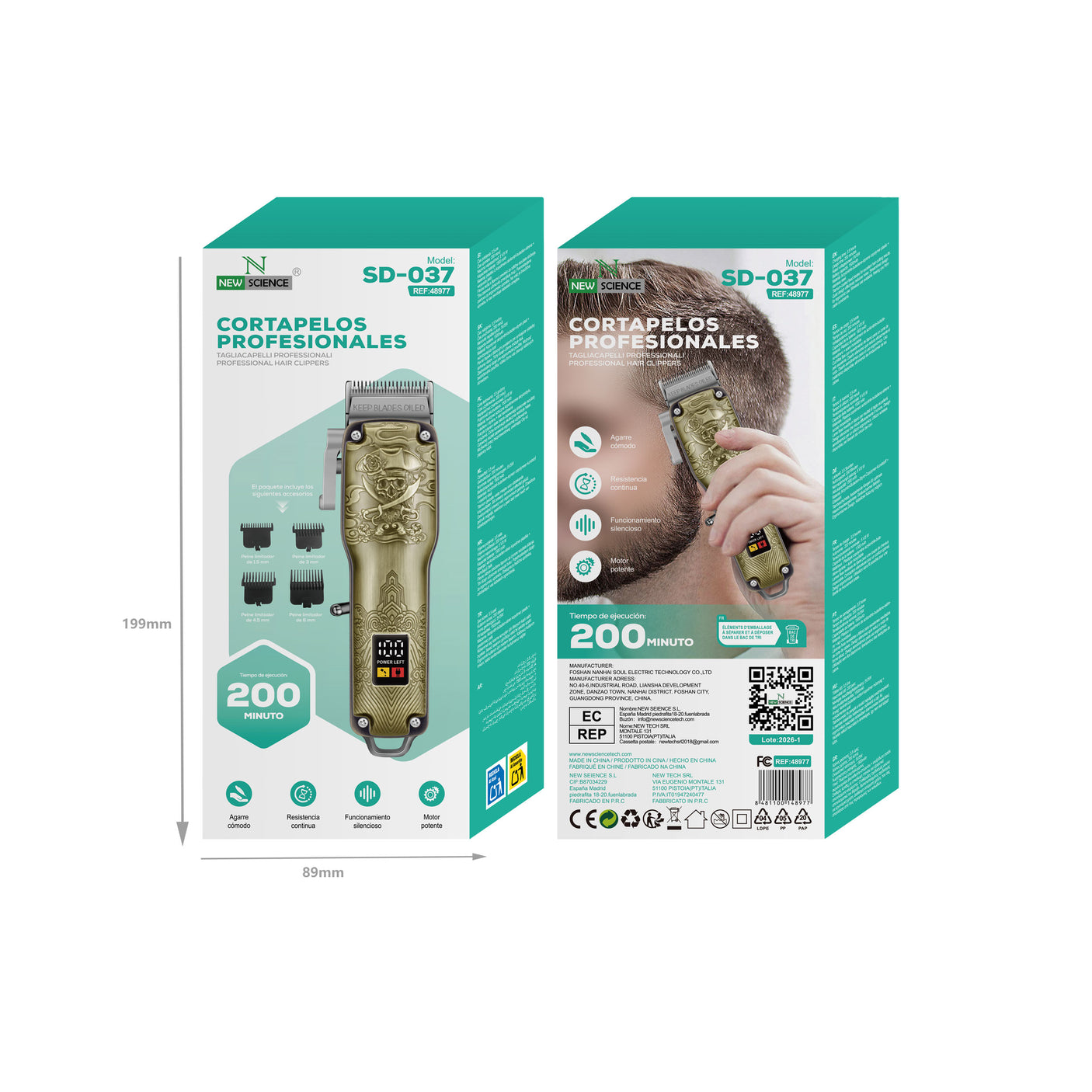 SD-037 Professional Rechargeable Hair Clippers