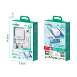 Cargador PD USB-C a Type C 45W 3A Modelo:AC-230 Blanco