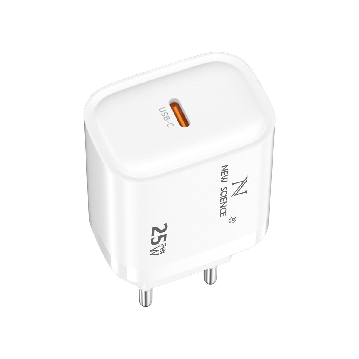Enchufe Adaptador PD USB-C 25W 3A Modelo: AC-203 Blanco
