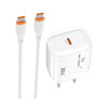 Cargador PD USB-C a Type C 25W 3A Modelo:AC-203 Blanco