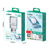 Enchufe Adaptador PD USB-C 45W 3A Modelo AC-230 Blanco