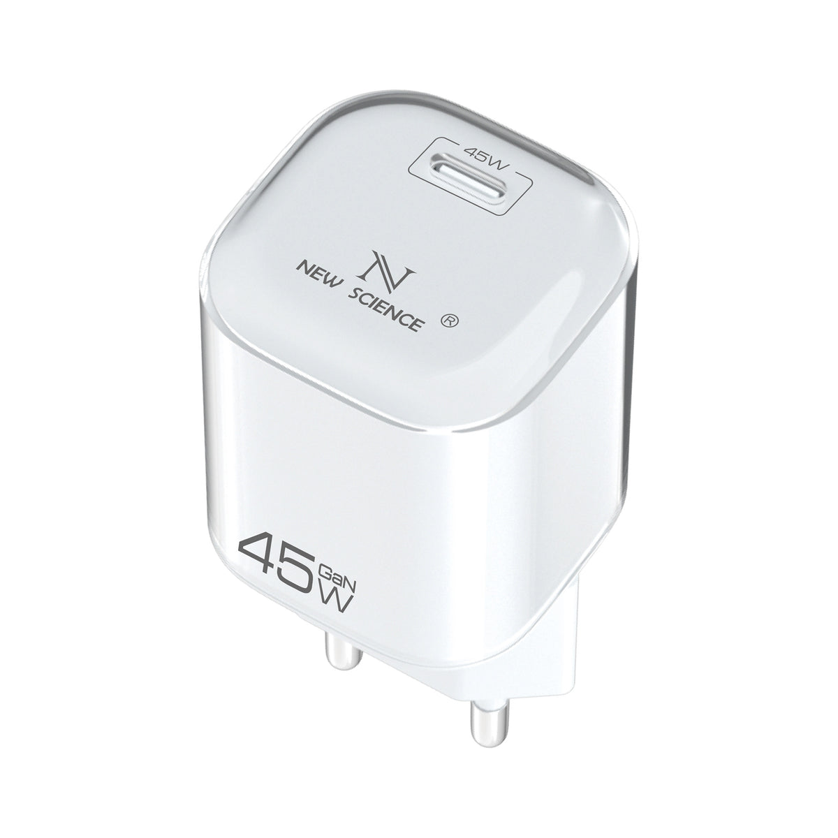 Enchufe Adaptador PD USB-C 45W 3A Modelo AC-230 Blanco