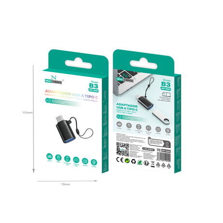 Adaptador OTG USB a Tipo C Modelo B3