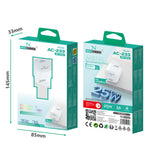 Enchufe PD USB-C 25W Modelo AC-233 BLANCO