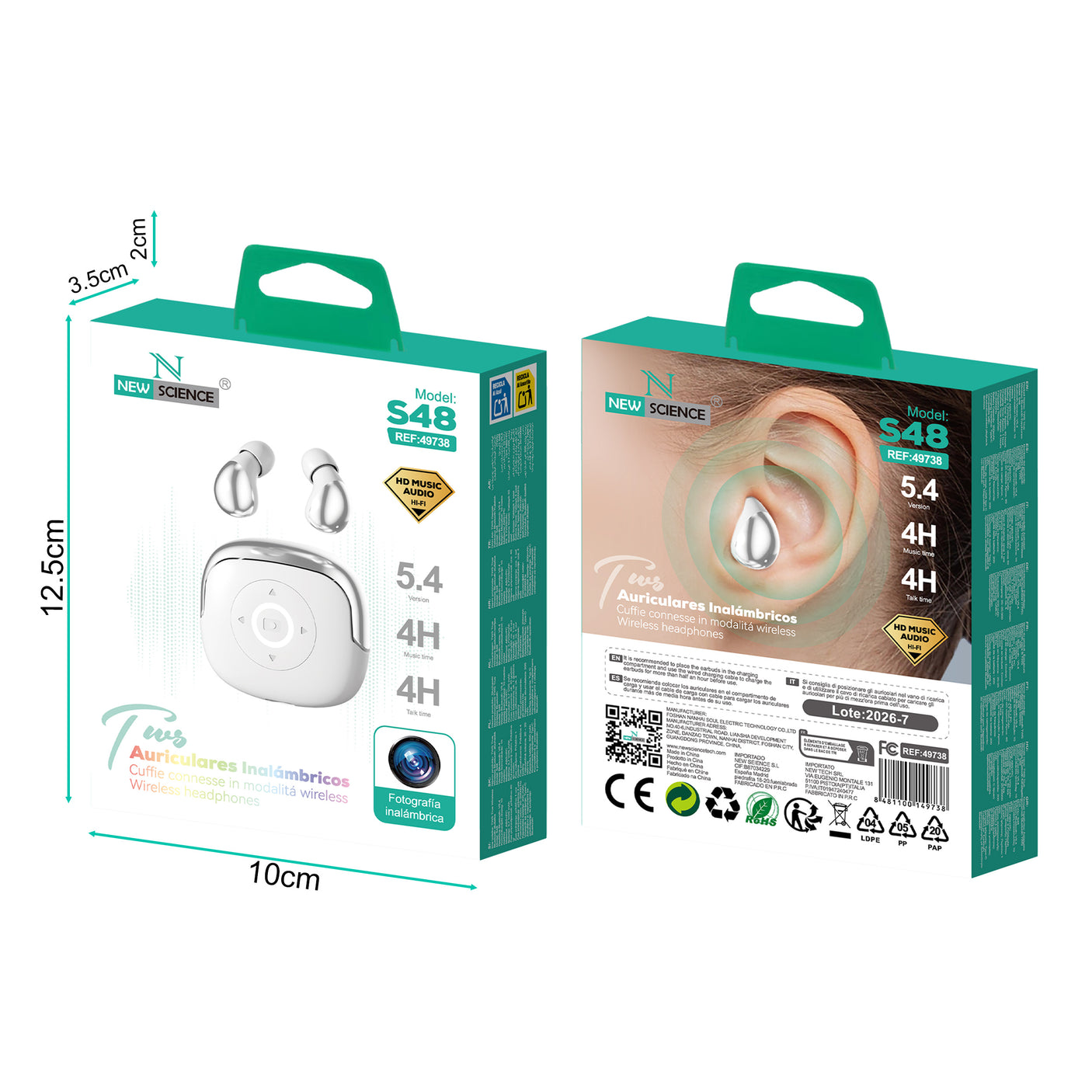 Auriculares Inalámbricos S48 BLANCO