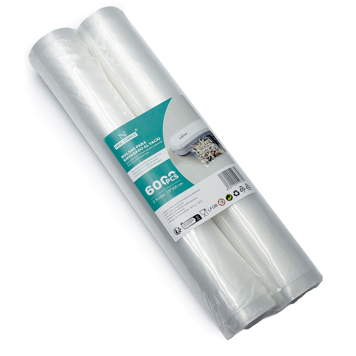 Bolsas de Recambio para Envasadora al Vacío -Pack 2 Rollos de 28 x 300 cm