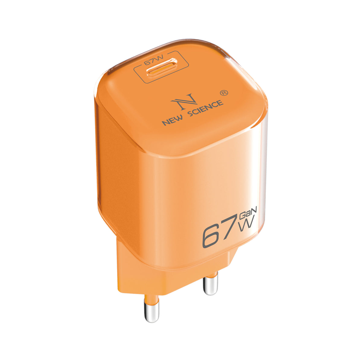 Enchufe Adaptador PD USB-C 67W 3A Modelo AC-230 Naranja
