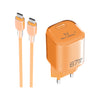 Cargador PD USB-C a Type C 67W 3A Modelo:AC-230 Naranja