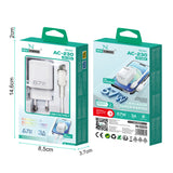 Cargador PD USB-C a Type C 67W 3A Modelo:AC-230 Blanco