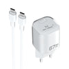 Cargador PD USB-C a Type C 67W 3A Modelo:AC-230 Blanco