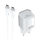 Cargador PD USB-C a Type C 67W 3A Modelo:AC-230 Blanco
