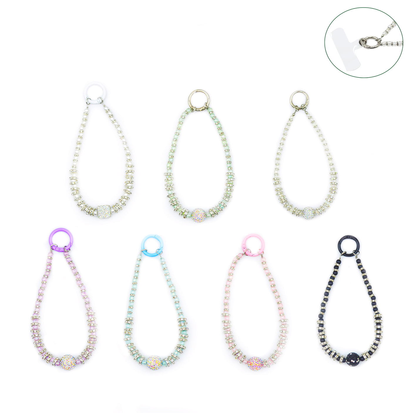 Mobile phone pendant bracelet 30cm (Mix 5 pcs)