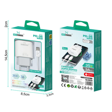 Cargador PD USB-C a Type C 35W 3A M:PD-35