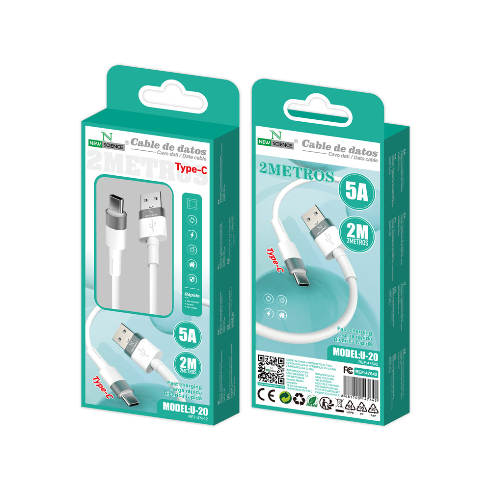 Cable USB a iPhone 3A U-20 2M