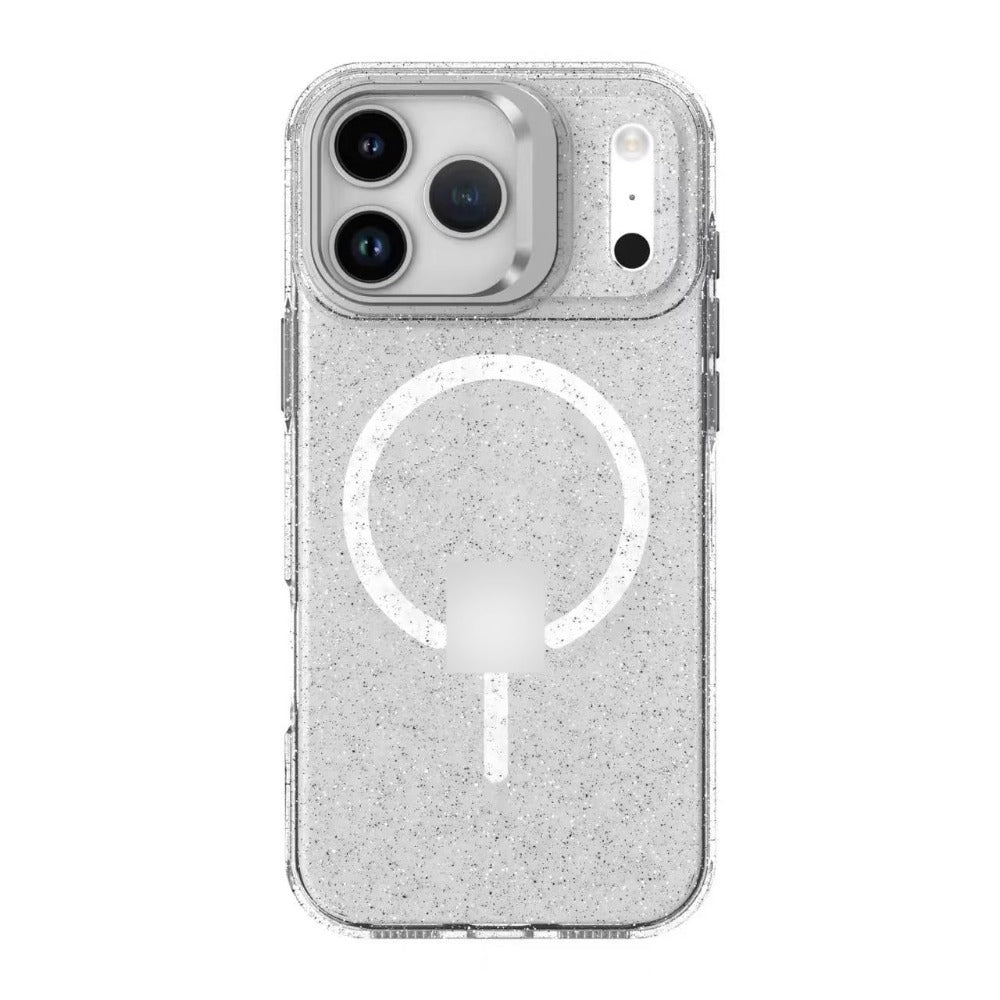 iPhone 16 Funda Transparente con Purpurina y MagSafe