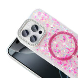 iPhone 16 Pro Funda Magnética con Purpurina y Brillantes Magsafe