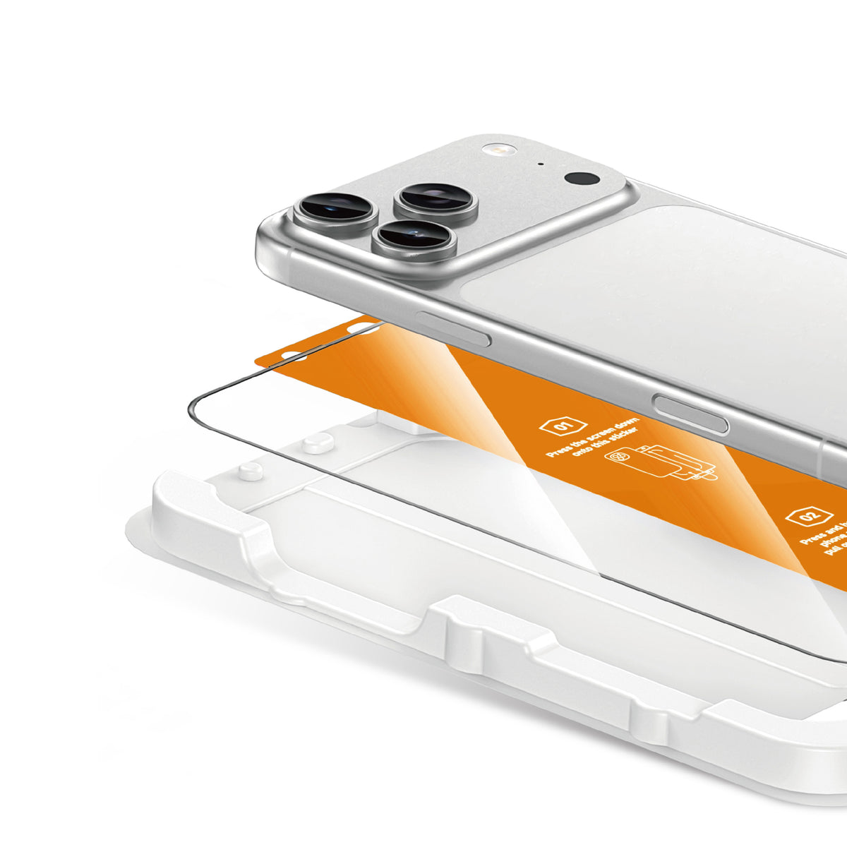 iPhone 16 Pro Max Protector de pantalla HD ALIGNER Anti-Estático con Autoalineación