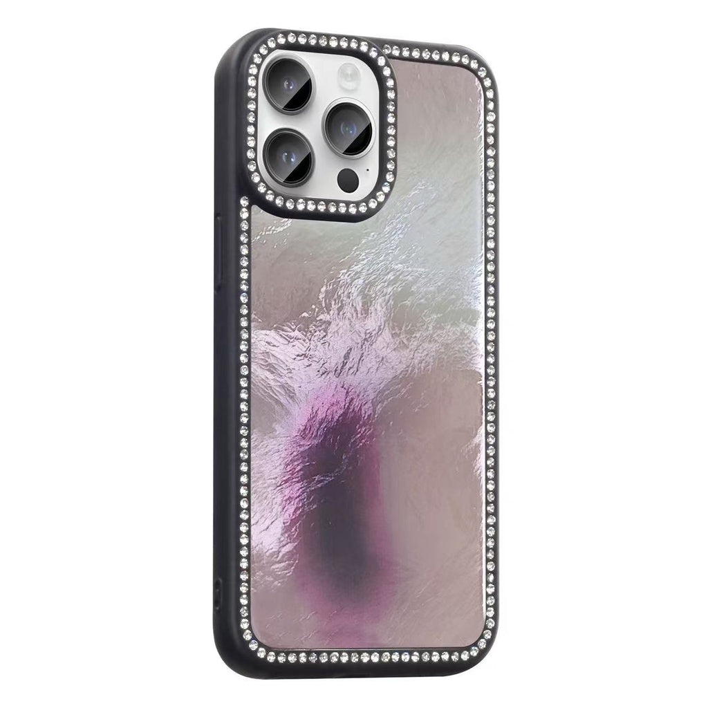 iPhone 13 / iPhone 14 Funda Brillante con Borde de Diamantes