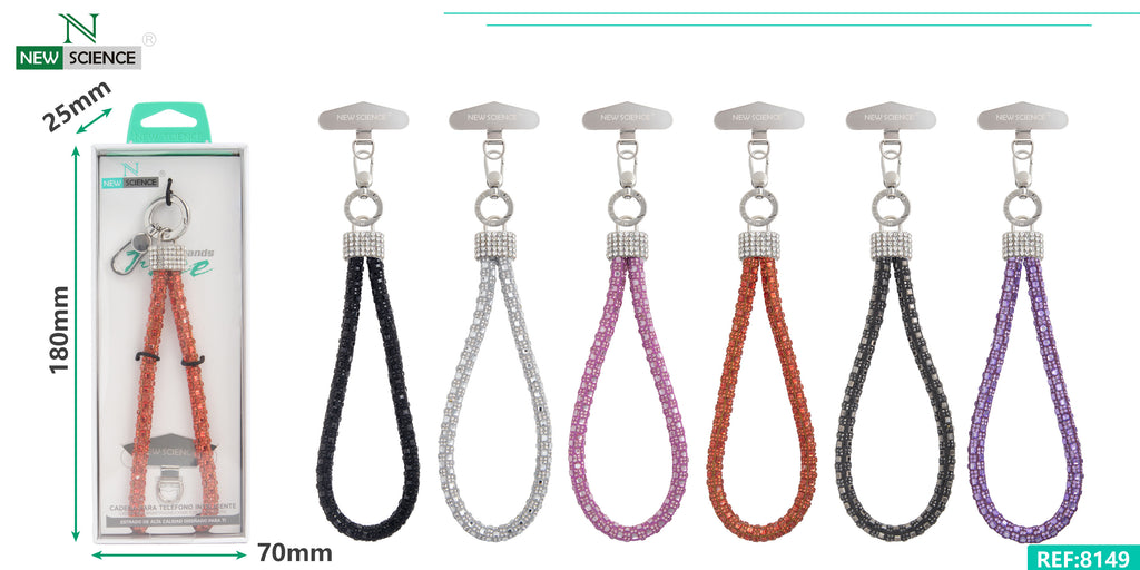 Cadena Multifuncional de 16cm para Movil con Cristales Brillantes  (Pake 10 uds)
