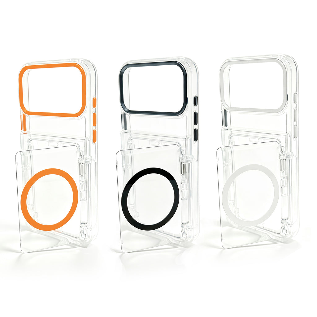 iPhone 13/14 Carcasa Transparente con Tarjetero Magnética