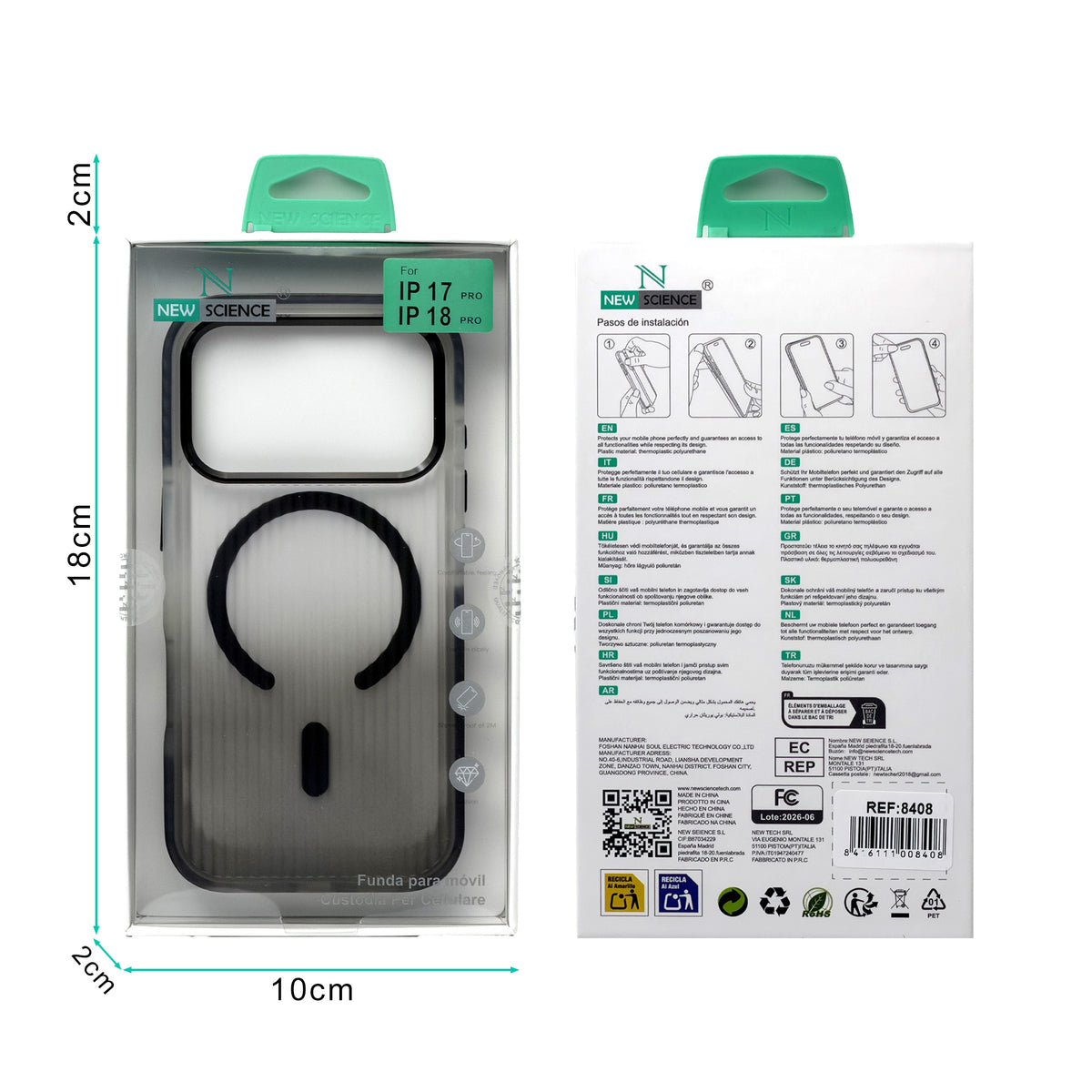 iPhone 15 Pro Max Carcasa  Magsafe Transparente con Degradado y Textura Lineal