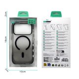 iPhone 15 Pro Max Carcasa  Magsafe Transparente con Degradado y Textura Lineal
