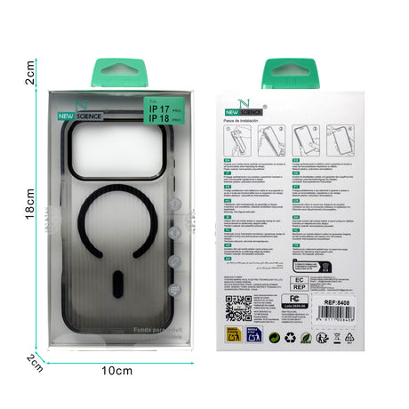 iPhone 13 /14 Carcasa  Magsafe Transparente con Degradado y Textura Lineal