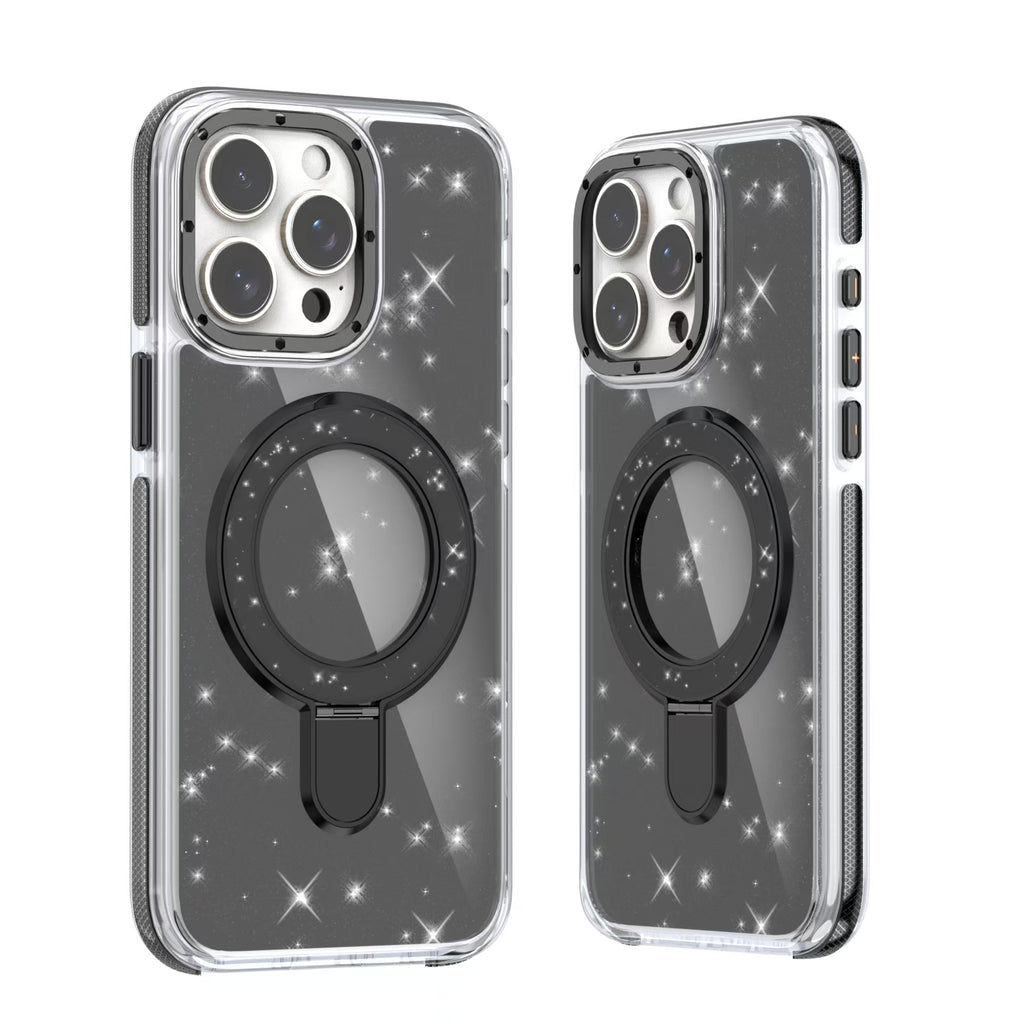 iPhone 17 Pro Max / 18 Pro Max Carcasa Magsafe Brillante con Soporte Plegable
