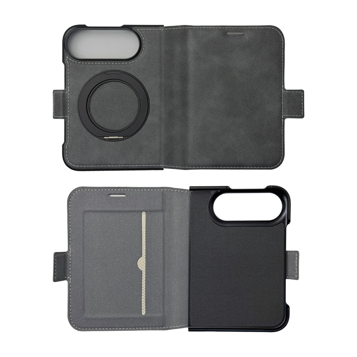 iPhone Duo Carcasa Magsafe Tacto Piel -Soporte+Tarjetro+Libro 3 En 1