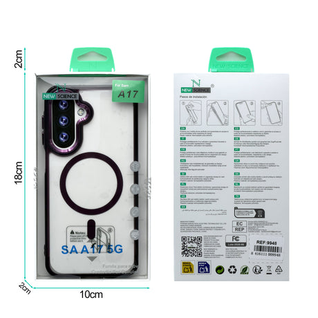Samsung A17 Carcasa MagSafe Transparente con Borde a Color
