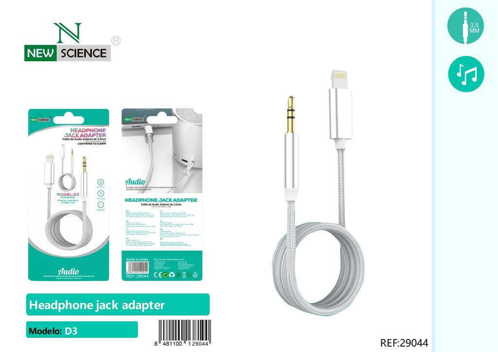 Cable Audio Lightning iPhone a Jack 3.5mm D3