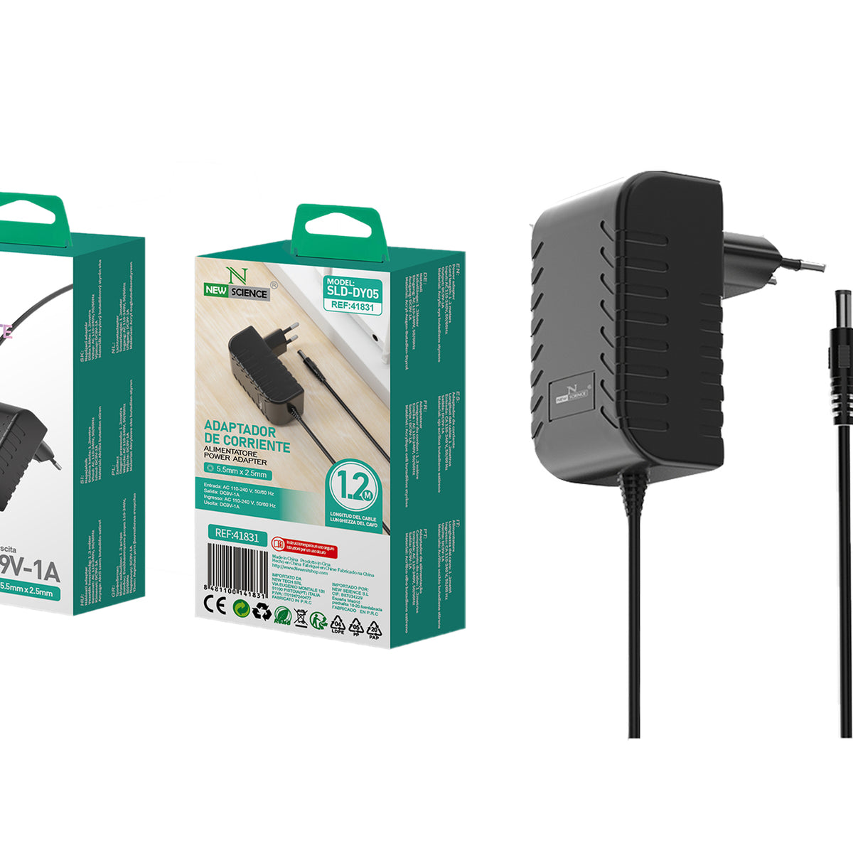 Power Adapter 9V/1A 1.2m SLD-DY05 – New Science