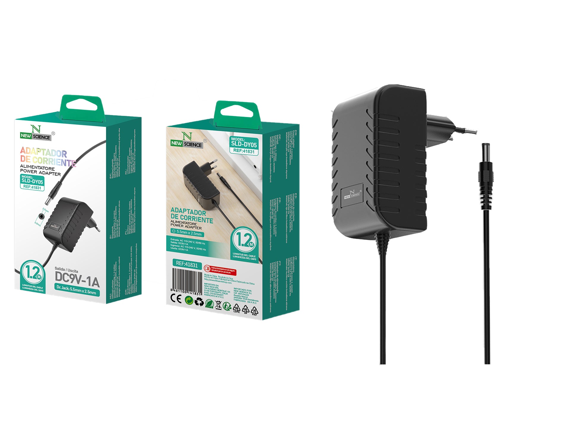 Power Adapter 9V/1A 1.2m SLD-DY05 – New Science