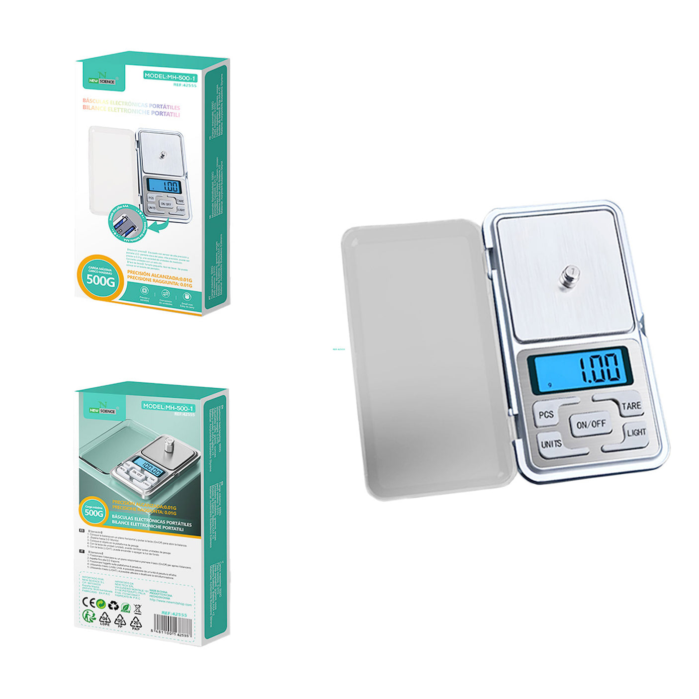 Mini Báscula MAX:500G Precisión 0.01G MH-500-1