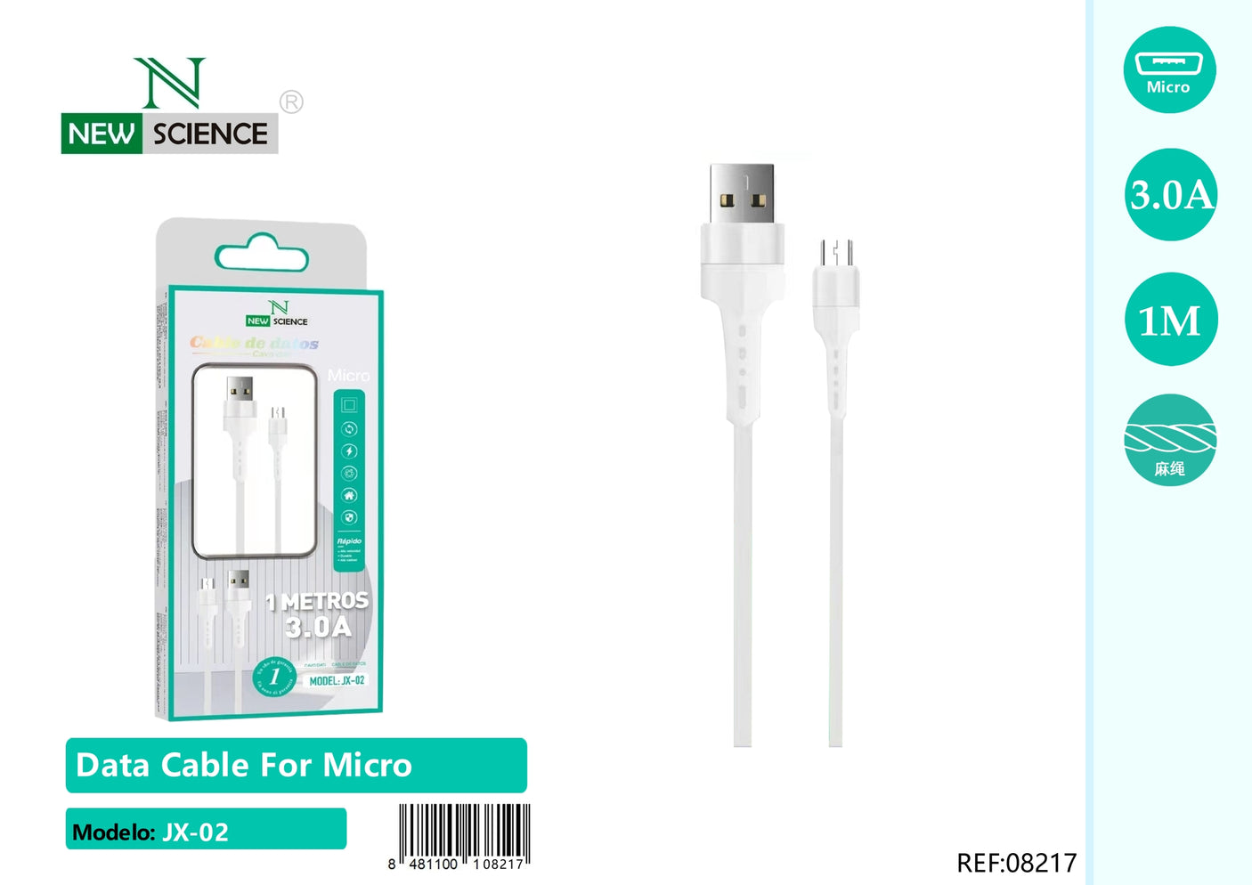 USB to Micro Cable 3A 1M JX-02