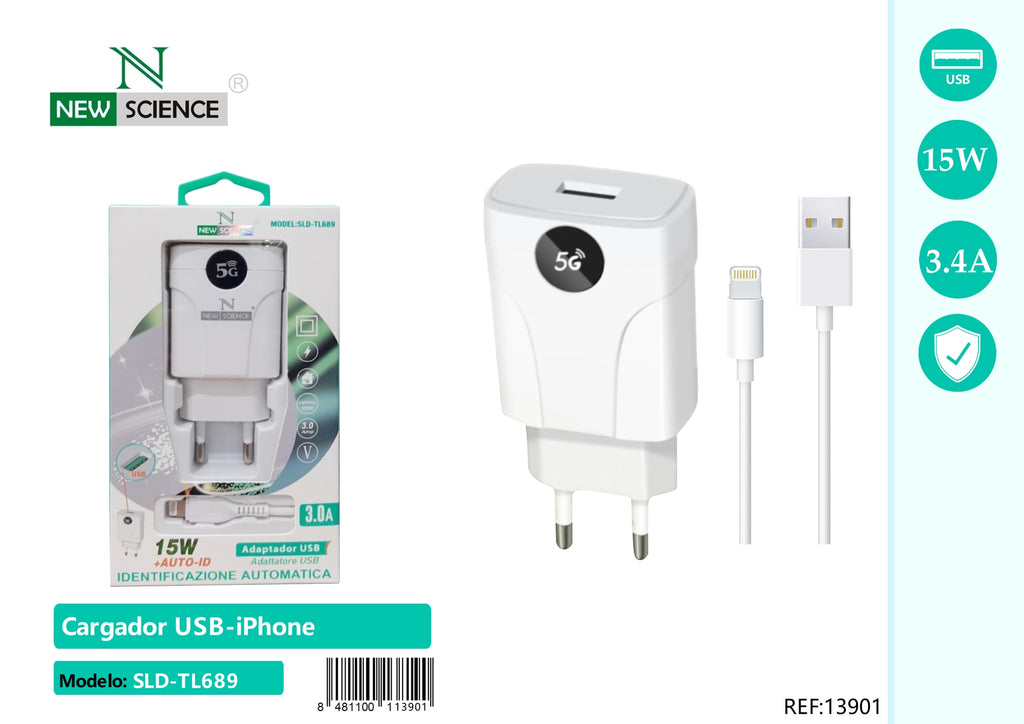 Cargador USB a iPhone 3A/15W SLD-TL689