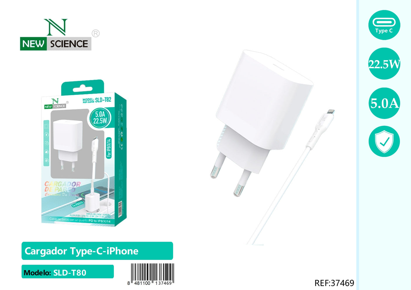 Cargador PD USB-C para iPhone 22.5W SLD-T82