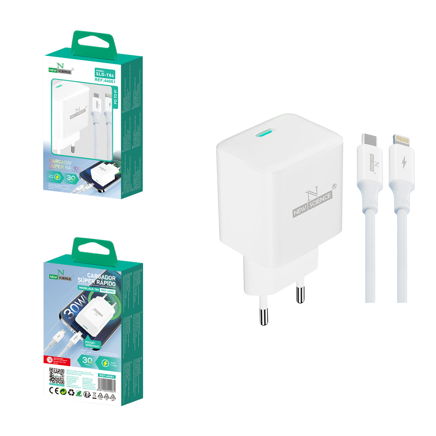 Cargador PD USB-C a iPhone Lightning 30W SLD-T84