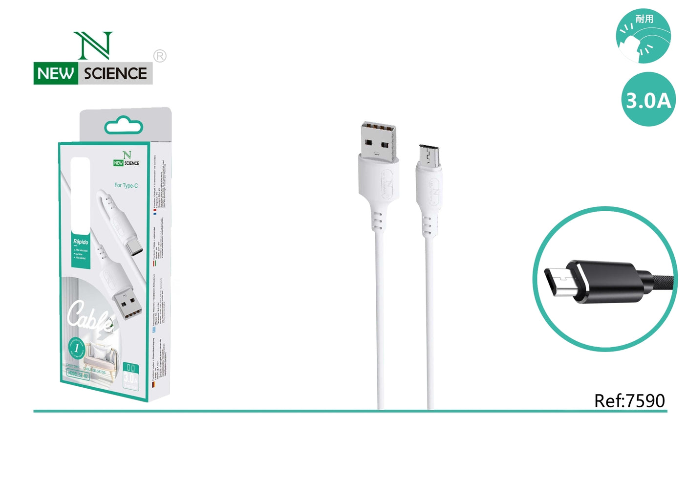 Cable USB a Micro 2.4A SE-02