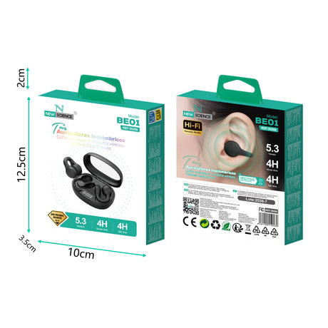 Auriculares Inalámbricos BE01 Negro