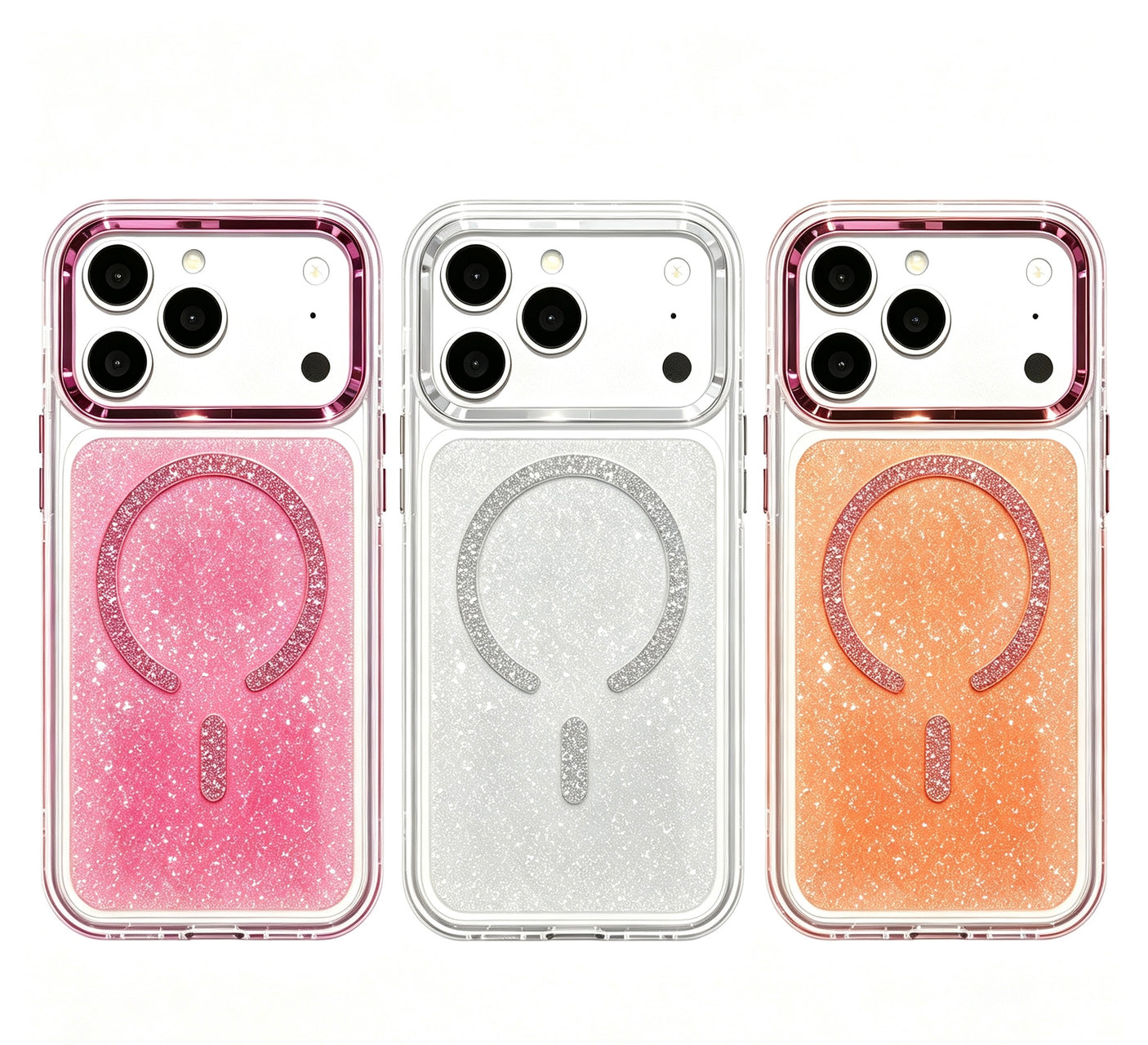 iPhone 15 Pro Max Carcasa Magsafe con Brillo Purpurina
