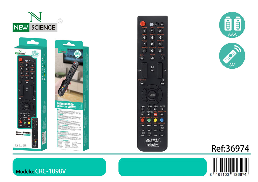 Mando Remoto TV Universal Mod:CRC-1098V