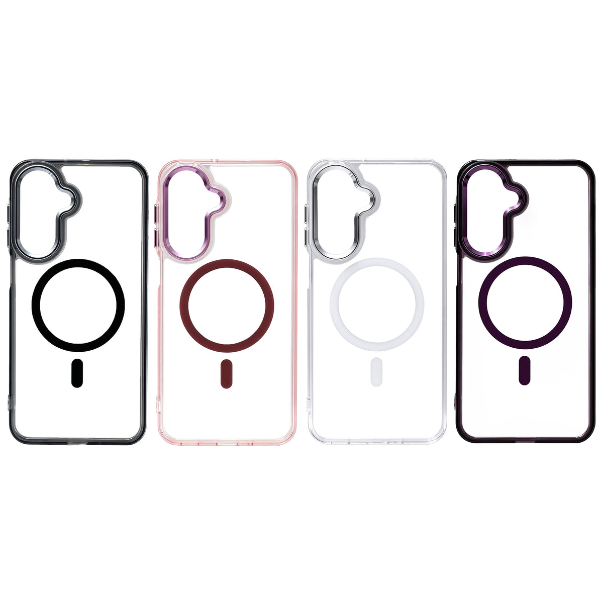 Samsung A36 / A37 / A56 Carcasa MagSafe Transparente con Borde a Color