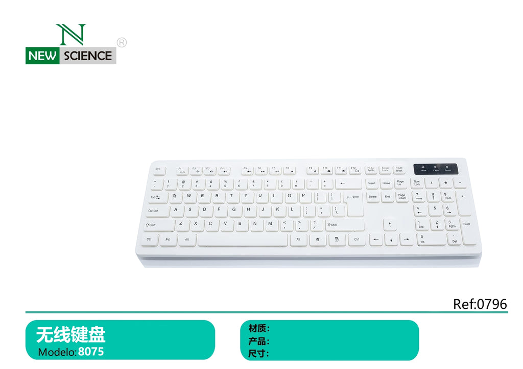 Spanish QWERTY Wireless Keyboard Model 8075