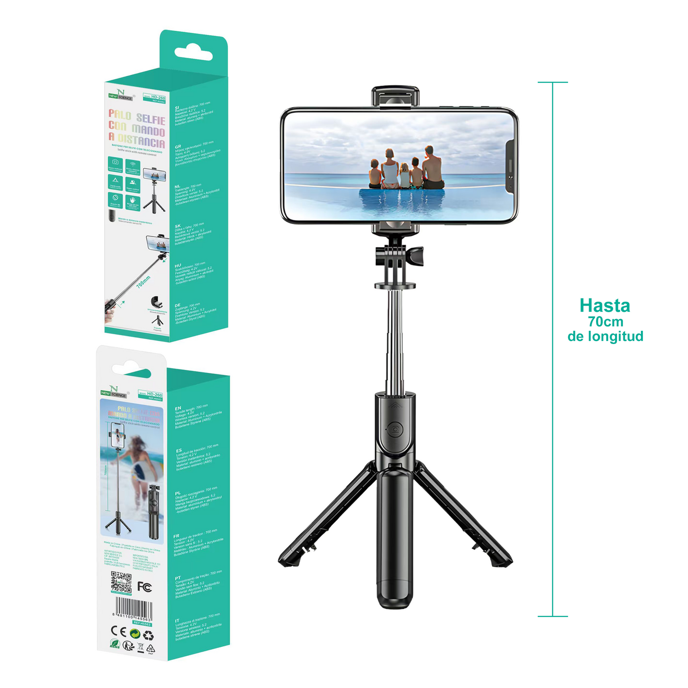 Palo Selfie Tripode 29-70CM HD-260