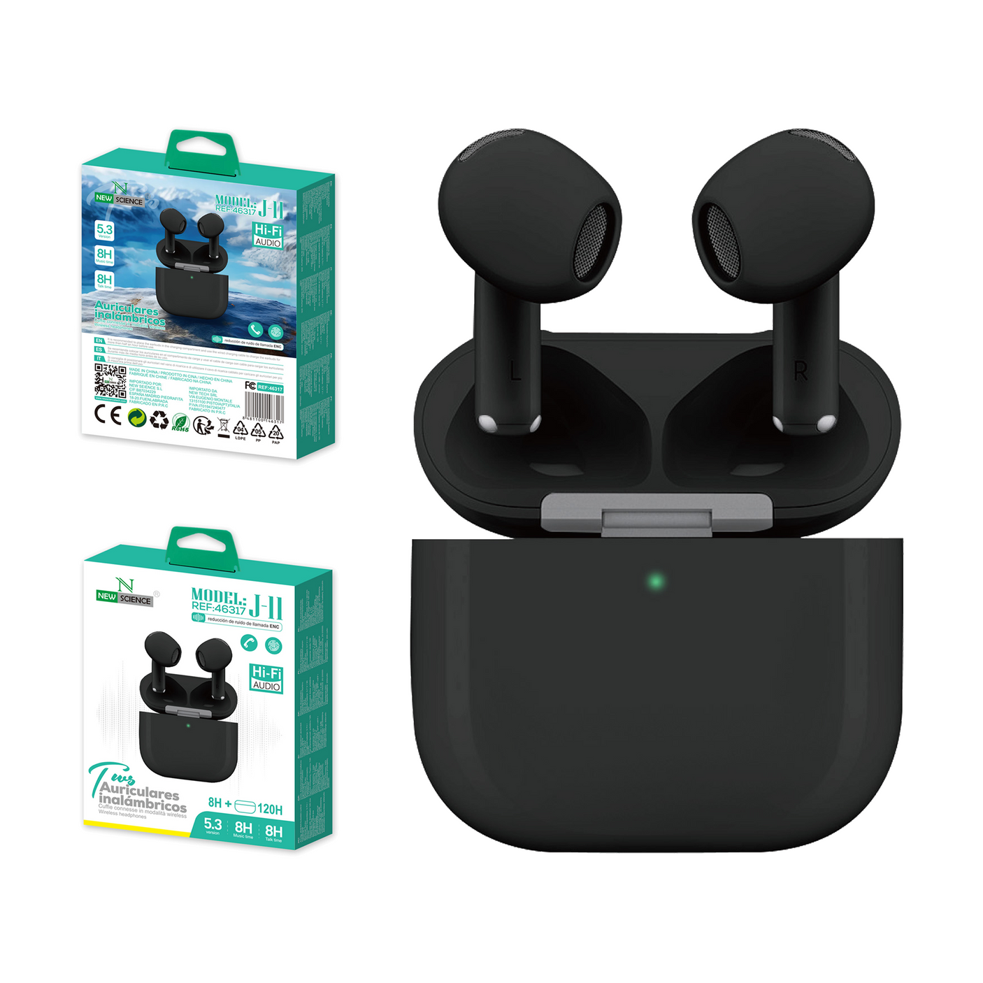 Auriculares Inalámbricos J-11 (NEGRO)