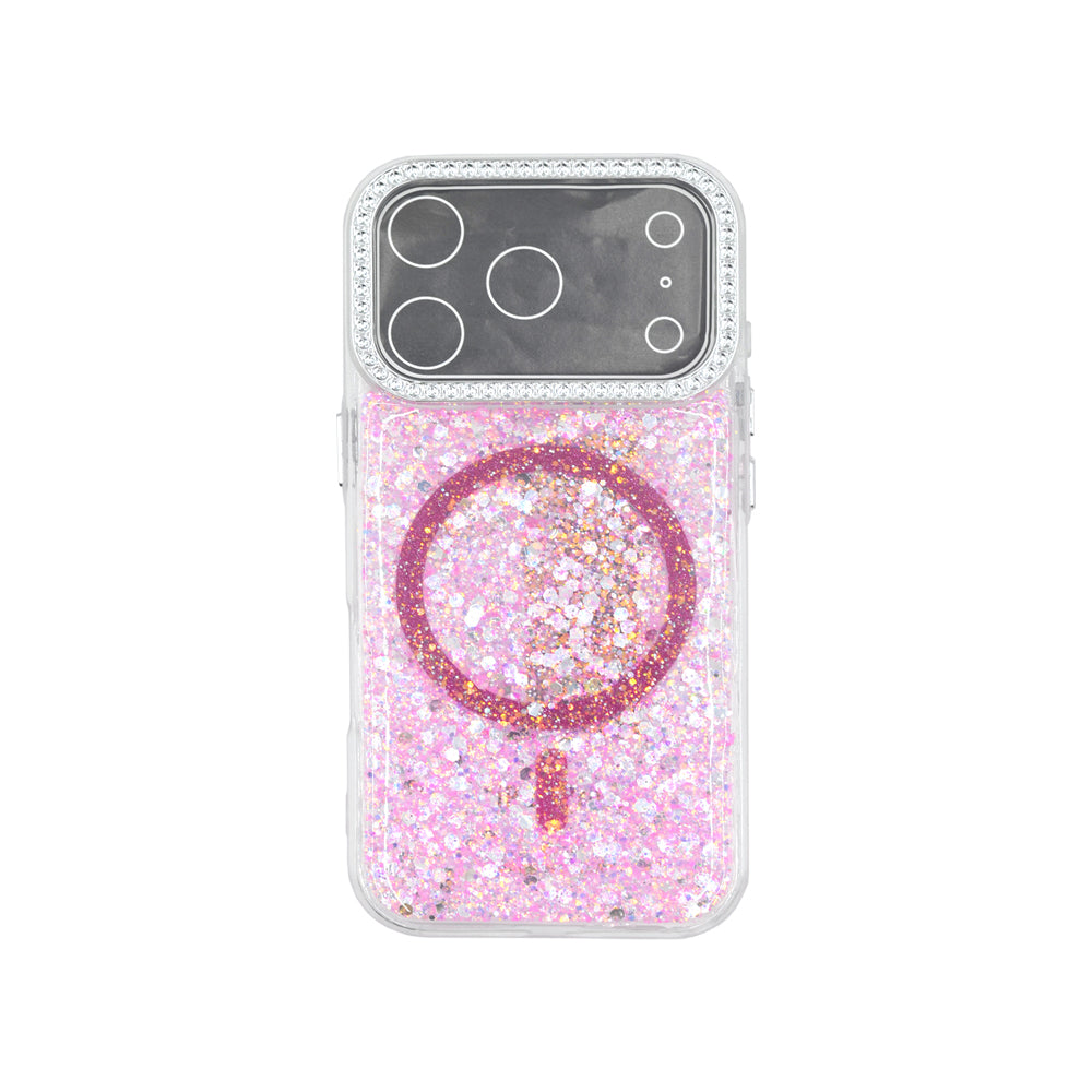 iPhone 17 Funda Magnética con Purpurina y Brillantes Magsafe
