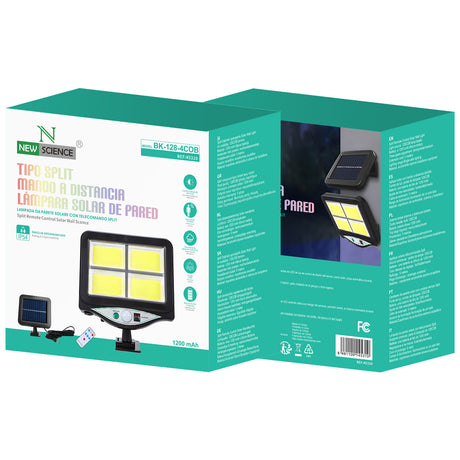 Lámpara Solar de Pared (con mando a distancia) Modelo BK-128-4COB